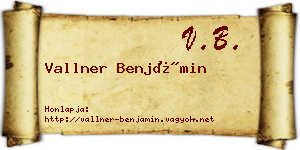 Vallner Benjámin névjegykártya